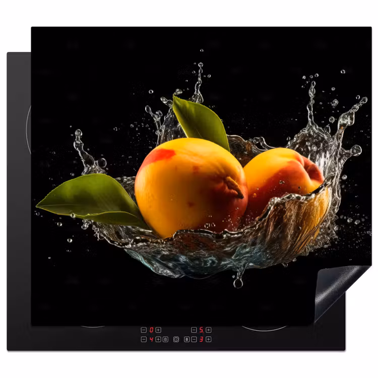 Herdabdeckplatte - Mango - Frucht - Wasser - Schwarz - Blatt — 1