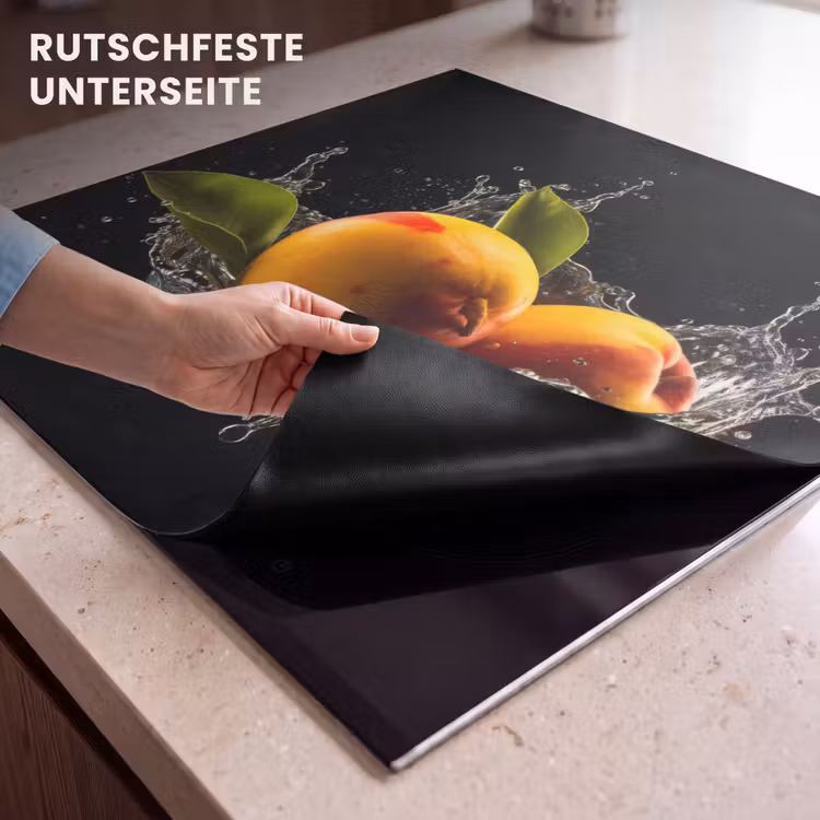 Herdabdeckplatte - Mango - Frucht - Wasser - Schwarz - Blatt — 6