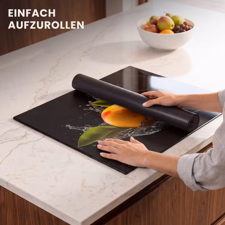 Herdabdeckplatte - Mango - Frucht - Wasser - Schwarz - Blatt — 7