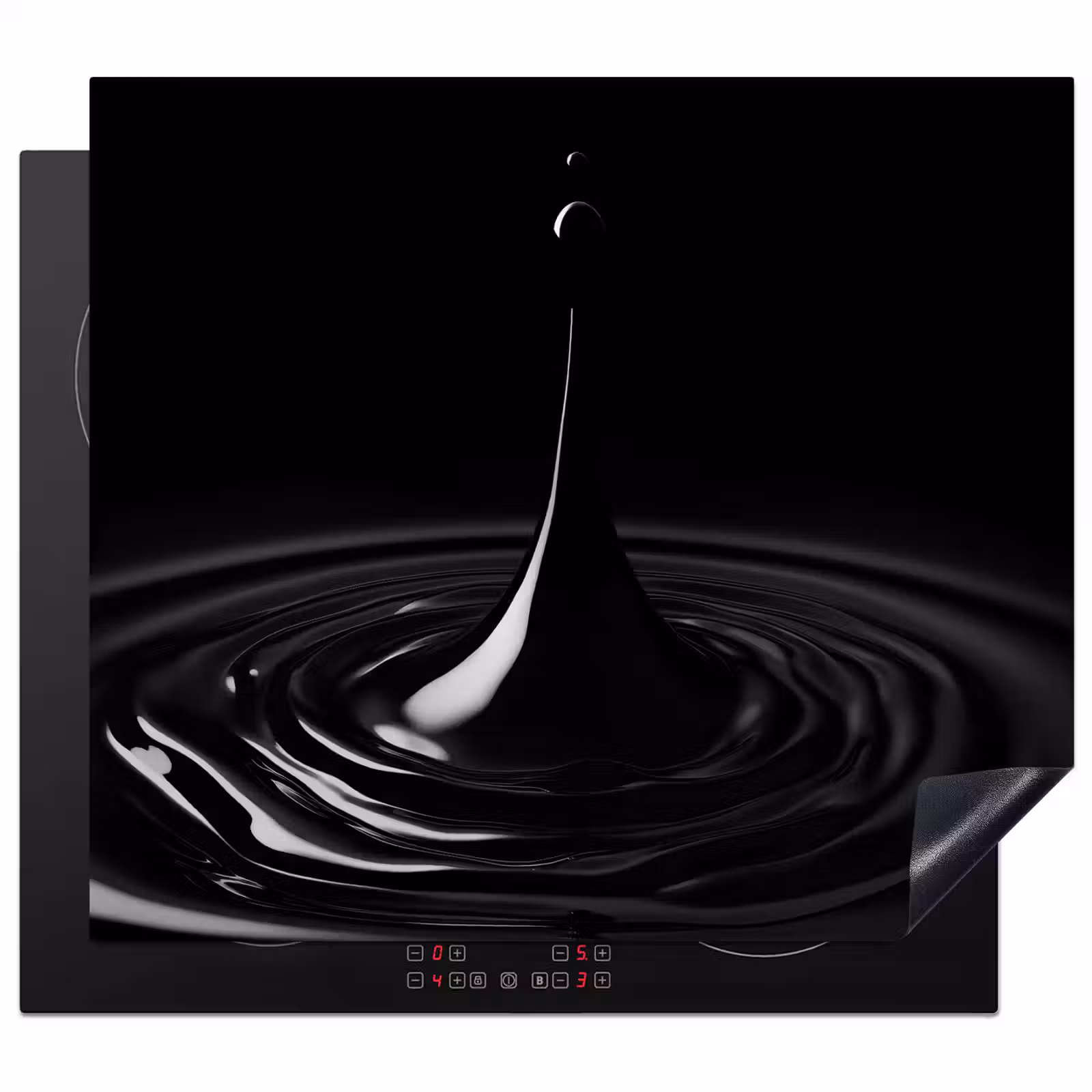 Herdabdeckplatte - Schwarz - Wasser - Tropfen — 1