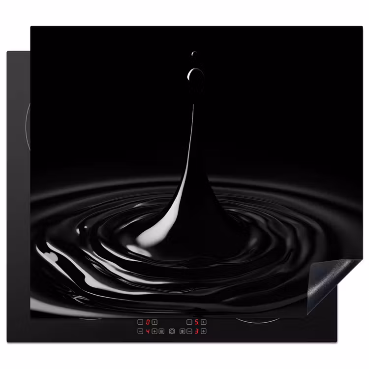 Herdabdeckplatte - Schwarz - Wasser - Tropfen — 1
