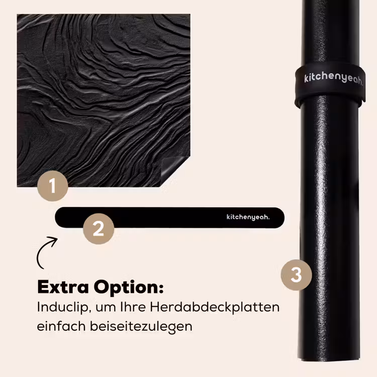 Herdabdeckplatte - Schwarz - Abstrakt - Holz — 8
