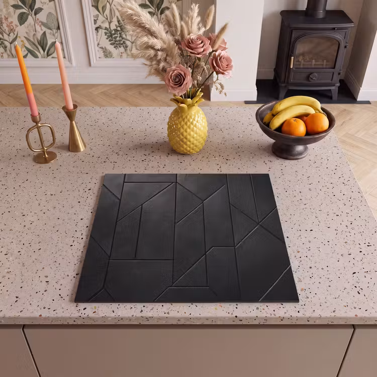 Herdabdeckplatte - Schwarz - Geometrisch - Kacheln — 3