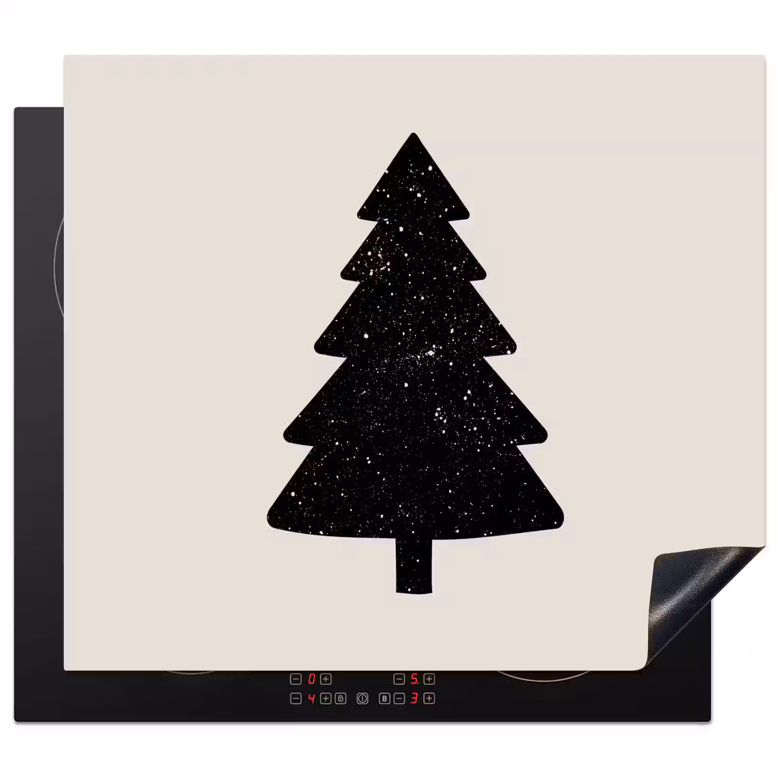 Herdabdeckplatte - Weihnachtsbaum - Schwarz - Urlaub - Beige — 1