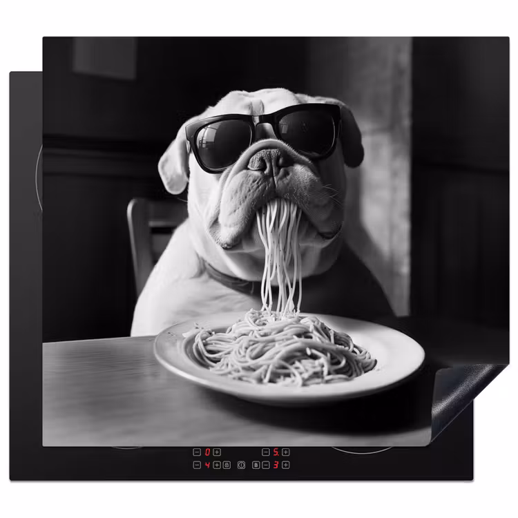 Herdabdeckplatte - Hund - Bulldogge - Brille - Hart - Tiere — 1