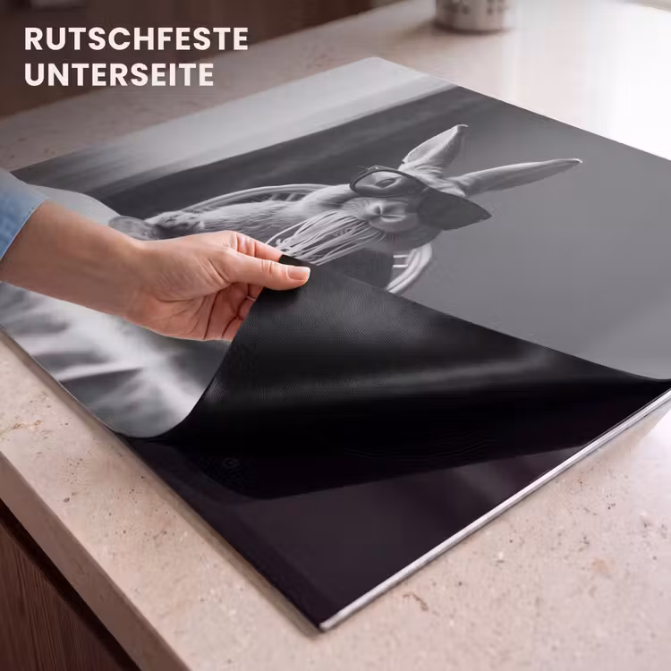 Herdabdeckplatte - Kaninchen - Hase - Sonnenbrille - Tischtuch - Nudeln - Niedlich — 6