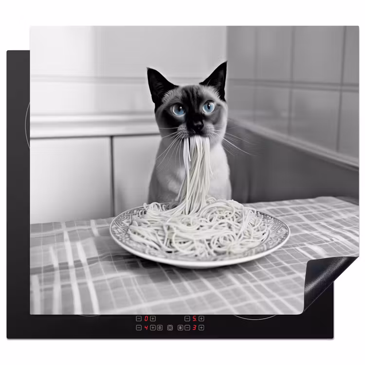 Herdabdeckplatte - Katze - Siamese - Schwarz und weiß - Niedlich - Tiere — 1