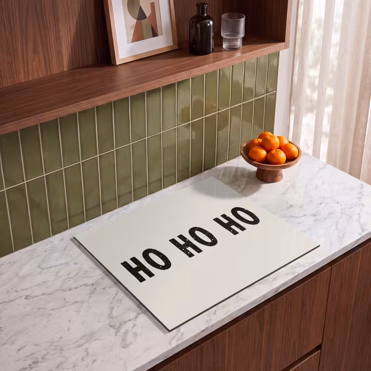 Herdabdeckplatte - Weihnachten - Ho ho ho - Sprichwörter - Beige - Weihnachtsmann — 4