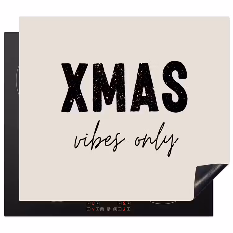 Herdabdeckplatte - Weihnachten - Sprichwort - xmas vibes only - Beige — 1