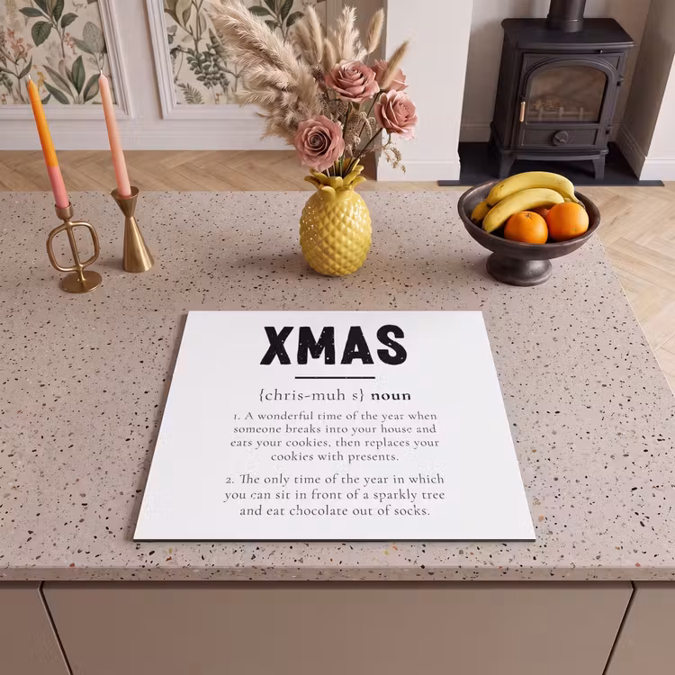 Herdabdeckplatte - Weihnachten - Weiß - Xmas - Zitate - Feiertage — 3