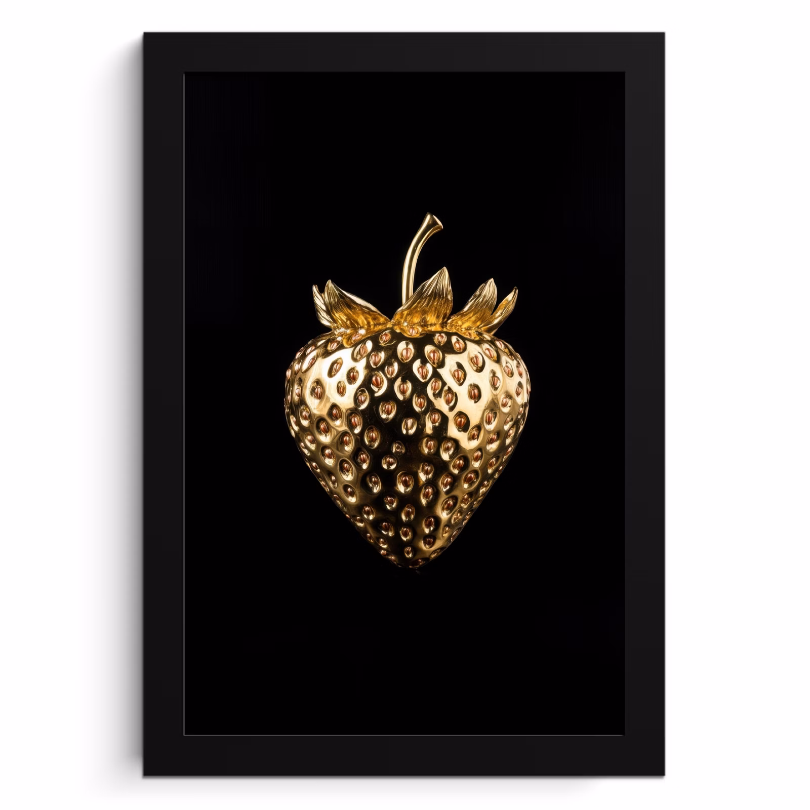 Bilder mit Rahmen - Erdbeere - Gold - Schwarz - Chrom — 1
