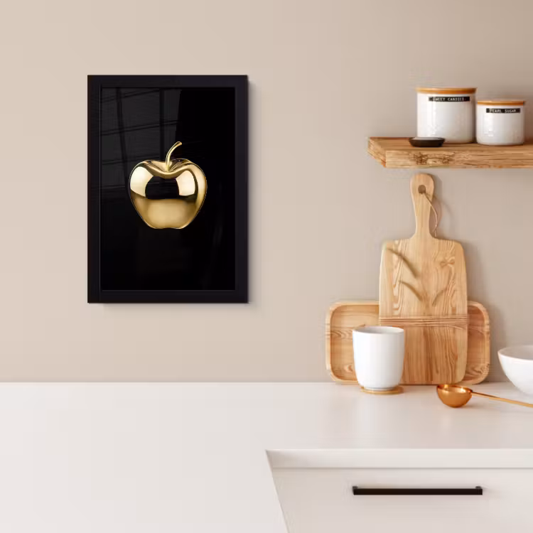 Bilder mit Rahmen - Apfel - Gold - Chrom - Schwarz — 2