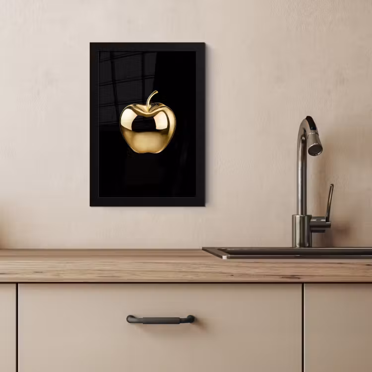 Bilder mit Rahmen - Apfel - Gold - Chrom - Schwarz — 3