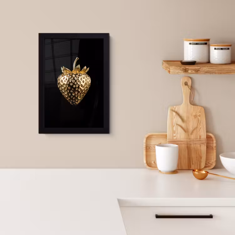 Bilder mit Rahmen - Erdbeere - Gold - Schwarz - Chrom — 2