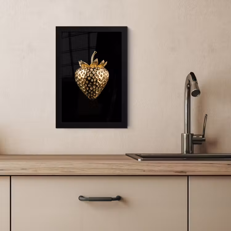 Bilder mit Rahmen - Erdbeere - Gold - Schwarz - Chrom — 3