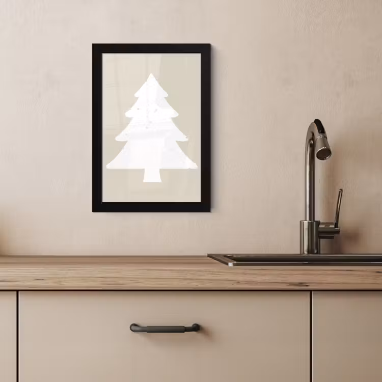 Bilder mit Rahmen - Japandi - Weihnachtsbaum - Beige - Weihnachtsdekoration — 4