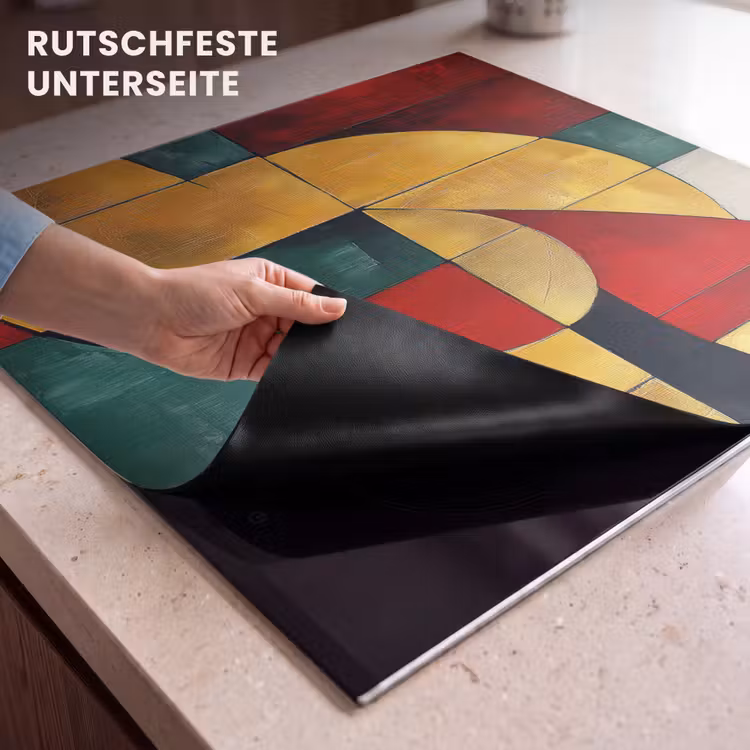 Herdabdeckplatte - Abstrakt - Weihnachten - Gold - Rot - Grün — 5