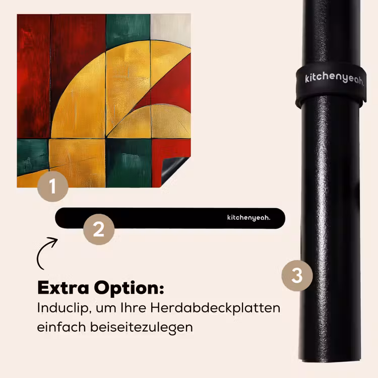 Herdabdeckplatte - Abstrakt - Weihnachten - Gold - Rot - Grün — 7