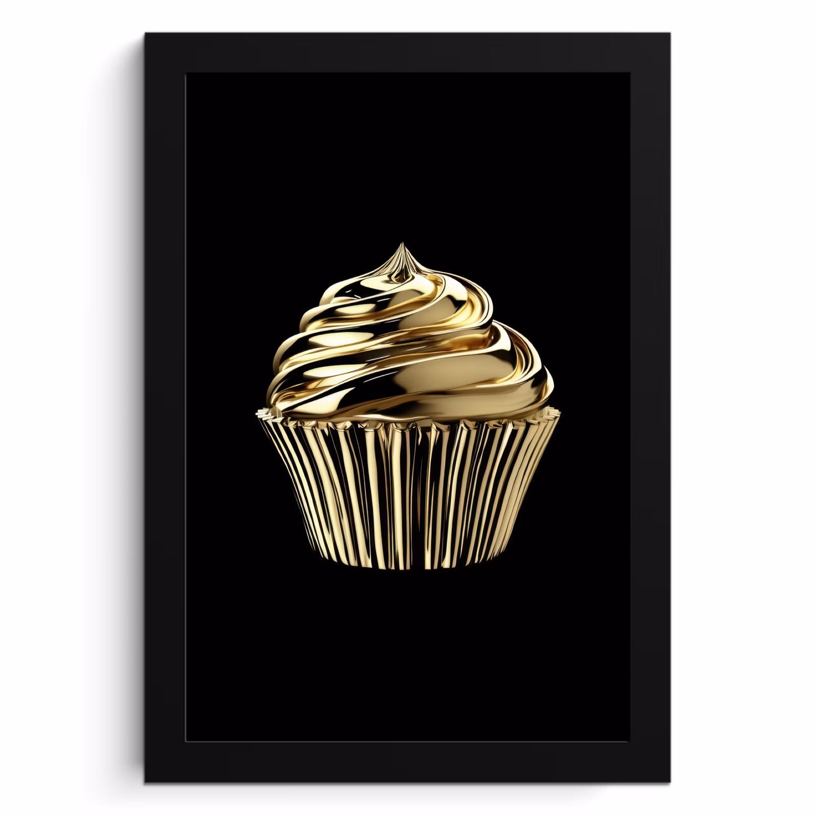 Bilder mit Rahmen - Cupcake - Lebensmittel - Gold - Schwarz — 1