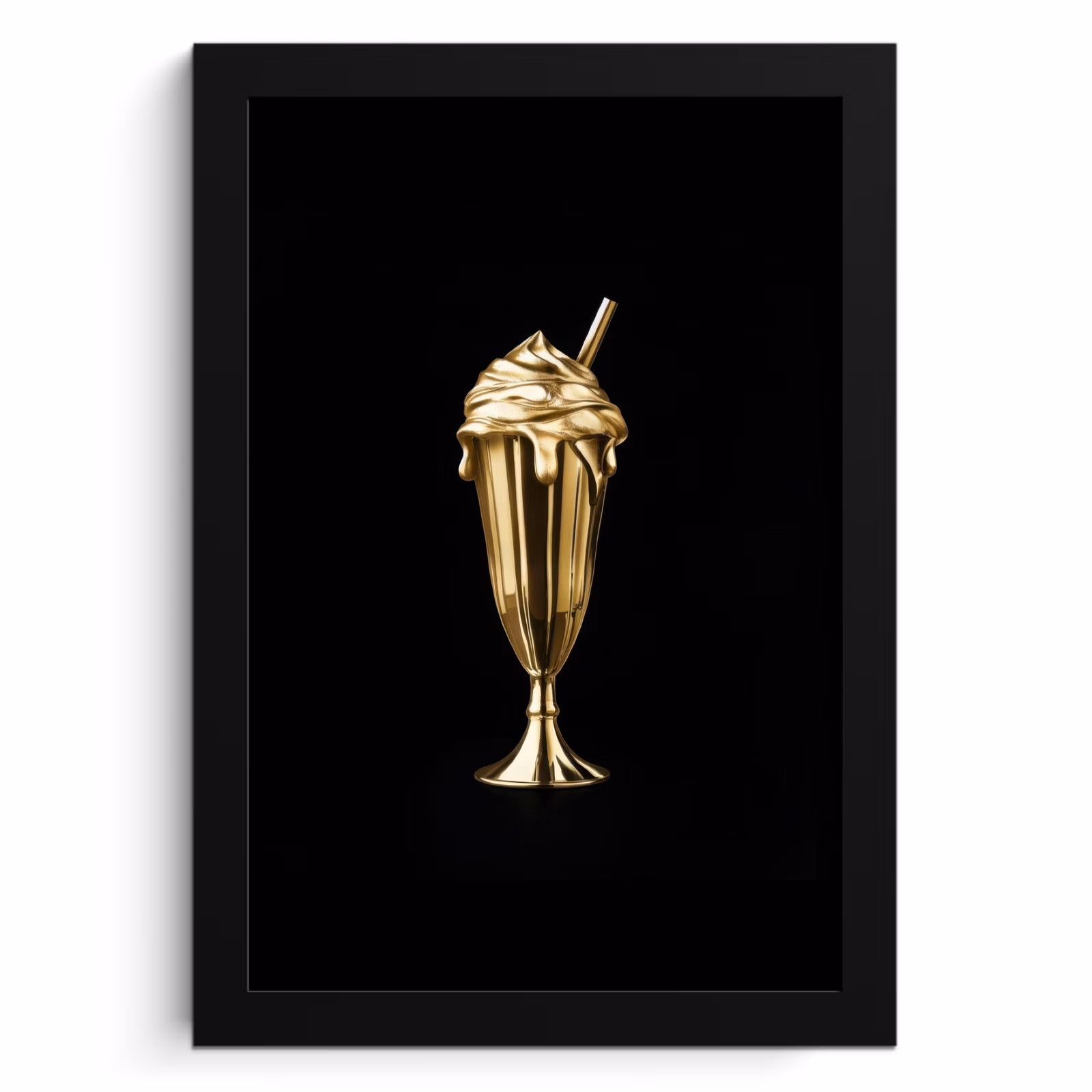 Bilder mit Rahmen - Milchshake - Gold - Trinkend - Schwarz — 1