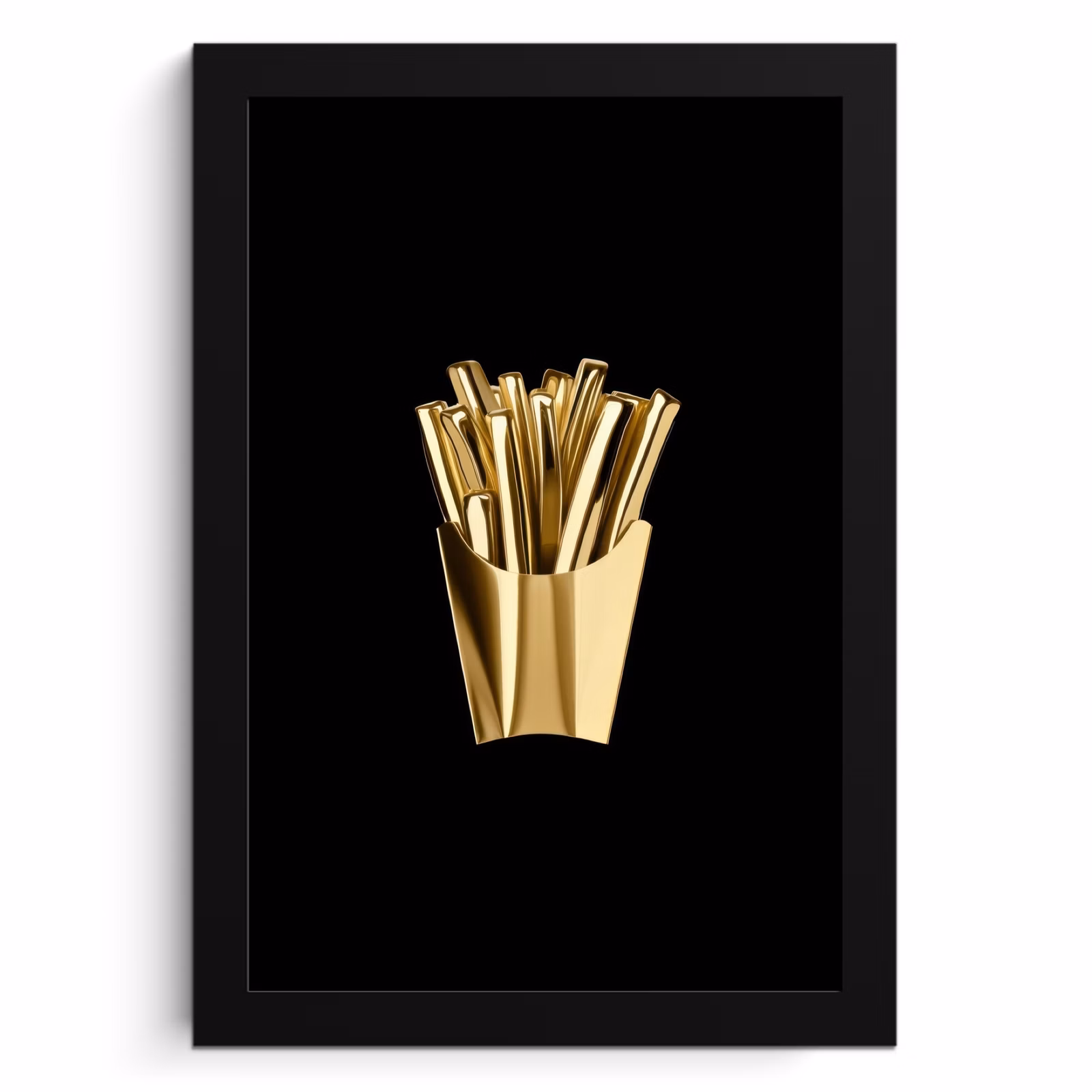 Bilder mit Rahmen - Pommes frites - Gold - Chrom - Lebensmittel — 1