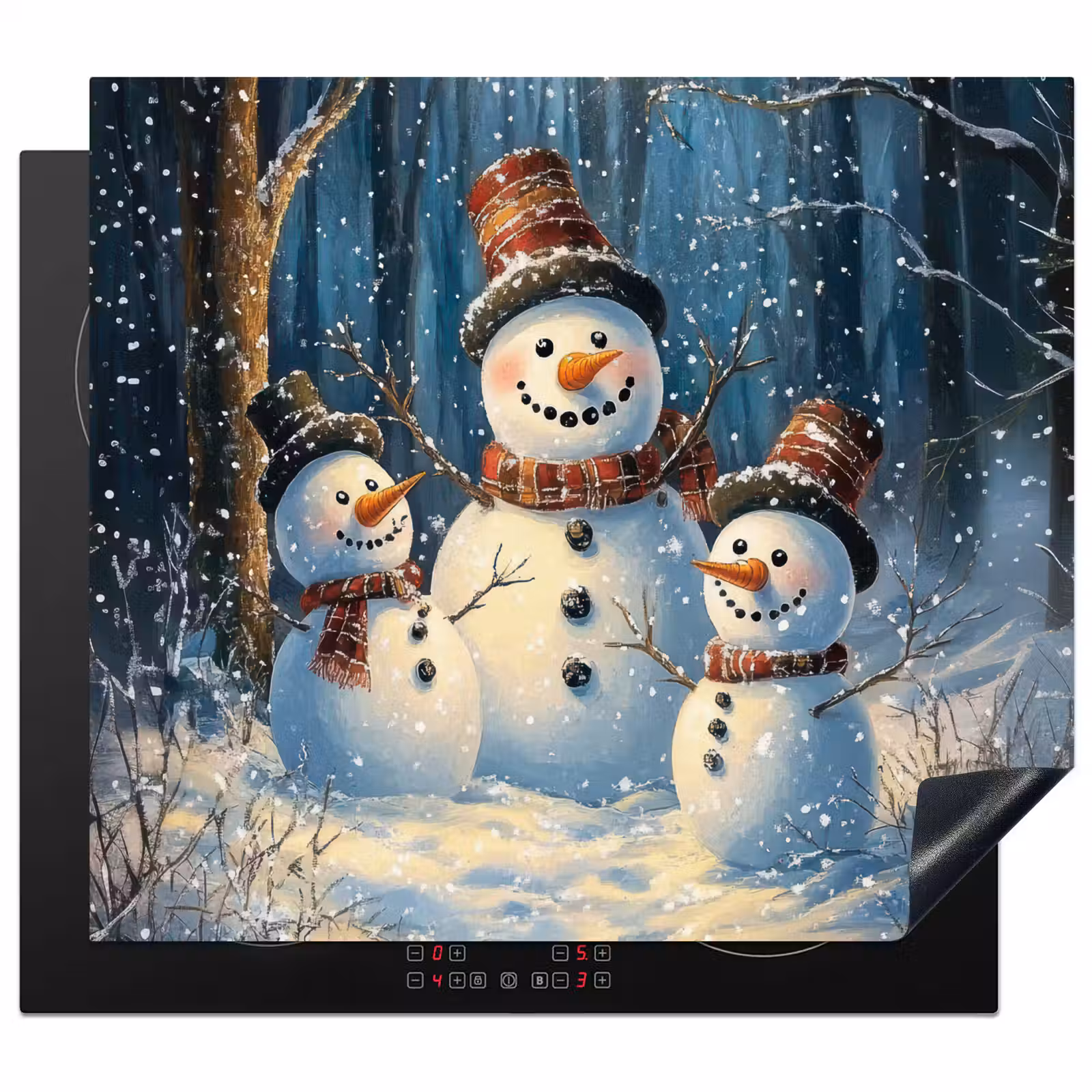 Herdabdeckplatte - Schneemann - Schnee - Winter - Wald — 1