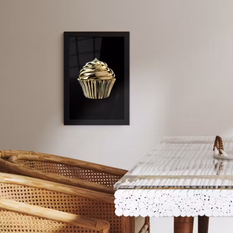 Bilder mit Rahmen - Cupcake - Lebensmittel - Gold - Schwarz — 4