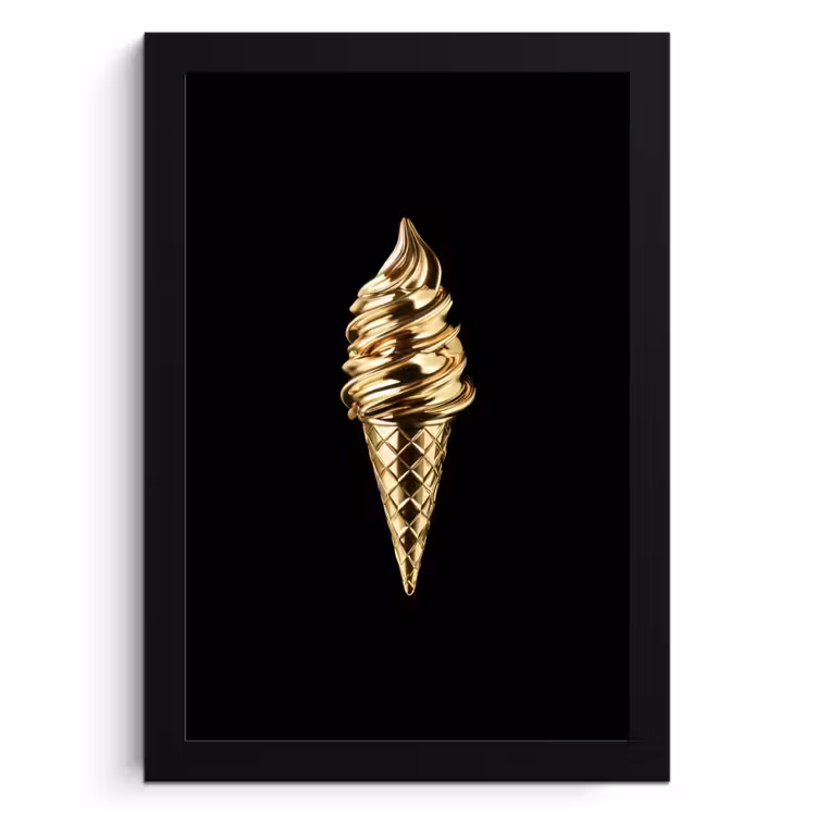 Bilder mit Rahmen - Eiscreme - Gold - Schwarz - Lebensmittel — 1