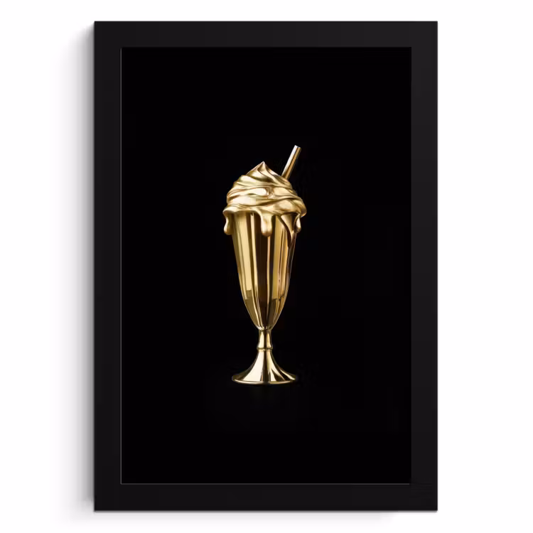 Bilder mit Rahmen - Milchshake - Gold - Trinkend - Schwarz — 1