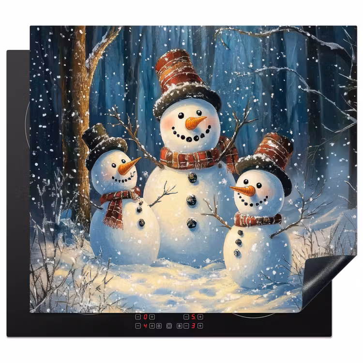 Herdabdeckplatte - Schneemann - Schnee - Winter - Wald — 1