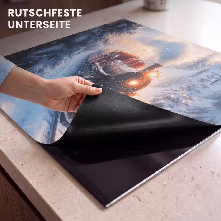 Herdabdeckplatte - Weihnachtszug - Schnee - Winter - Weihnachten — 6
