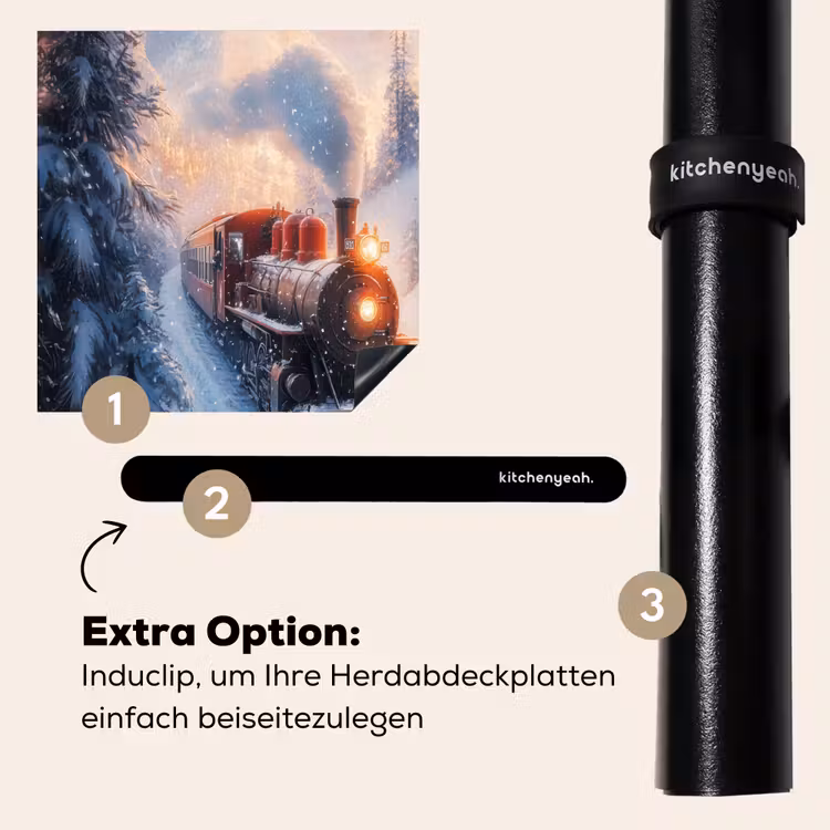 Herdabdeckplatte - Weihnachtszug - Schnee - Winter - Weihnachten — 8