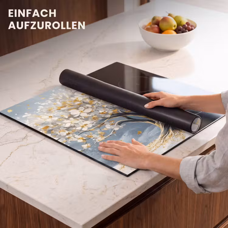 Herdabdeckplatte - Baum - Winter - Baum des Lebens - Modern - Gold — 6