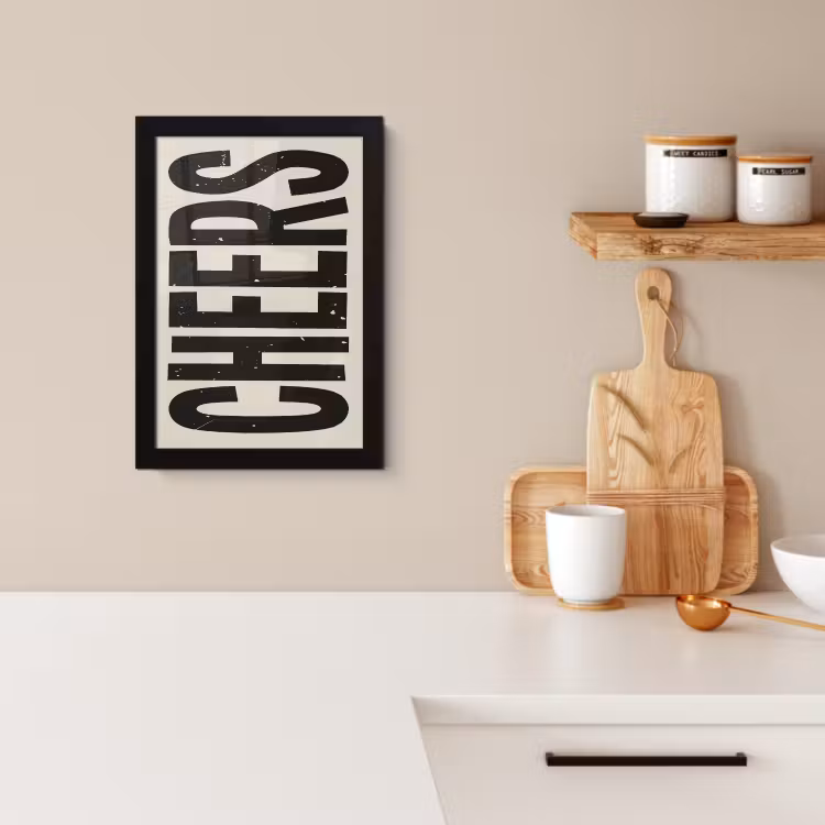 Bilder mit Rahmen - Cheers - Japandi - Schwarz - Buchstaben — 2