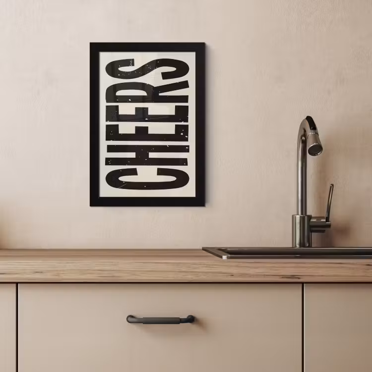 Bilder mit Rahmen - Cheers - Japandi - Schwarz - Buchstaben — 3