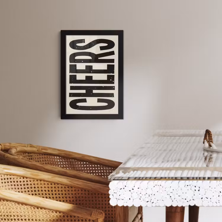 Bilder mit Rahmen - Cheers - Japandi - Schwarz - Buchstaben — 4