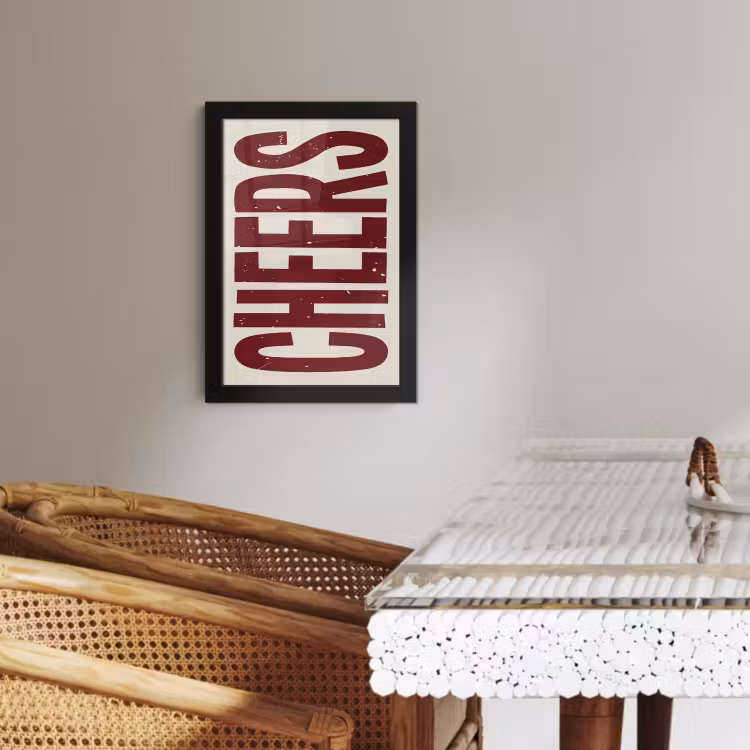 Bilder mit Rahmen - Rot - Jubel - Dekoration - Beige — 3