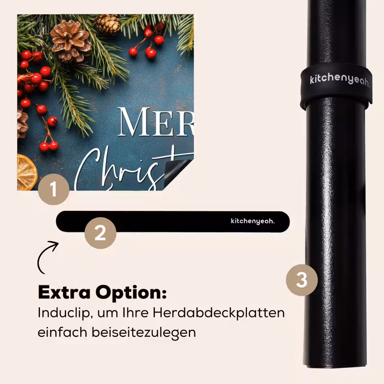 Herdabdeckplatte - Frohe Weihnachten - Blau - Weihnachten - Winter — 7