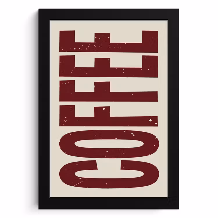 Bilder mit Rahmen - Kaffee -Japandi - Rot - Vintage — 1