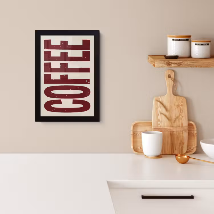 Bilder mit Rahmen - Kaffee -Japandi - Rot - Vintage — 2