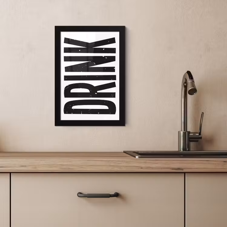 Bilder mit Rahmen - Getränk - Schwarz - Weiß - Dekoration — 3