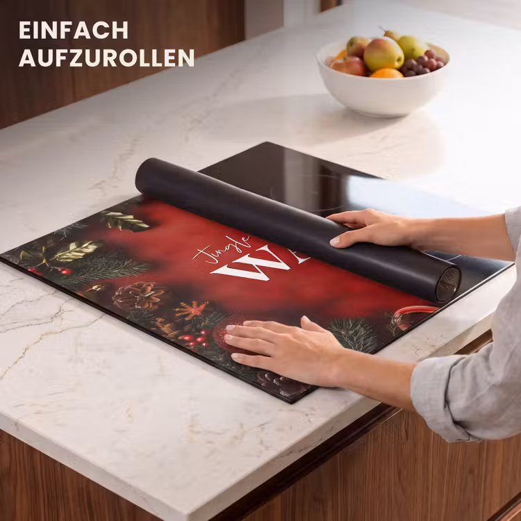 Herdabdeckplatte - Weihnachten - Zitat - Rot - Weihnachtskugeln — 6