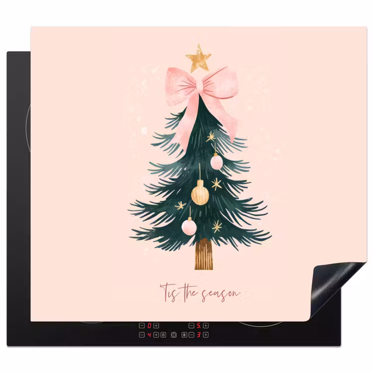 Herdabdeckplatte - Weihnachtszeit - Weihnachtsbaum - Rosa — 1