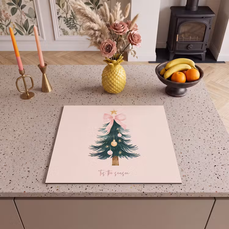 Herdabdeckplatte - Weihnachtszeit - Weihnachtsbaum - Rosa — 3