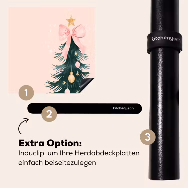 Herdabdeckplatte - Weihnachtszeit - Weihnachtsbaum - Rosa — 8