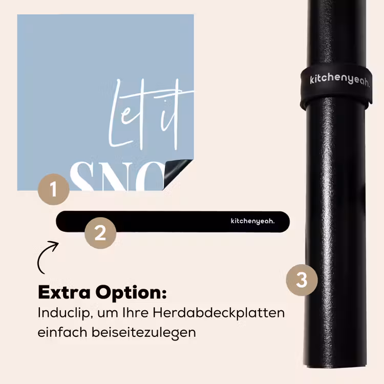 Herdabdeckplatte - Schnee - Winter - Blau - Lass es schneien — 8