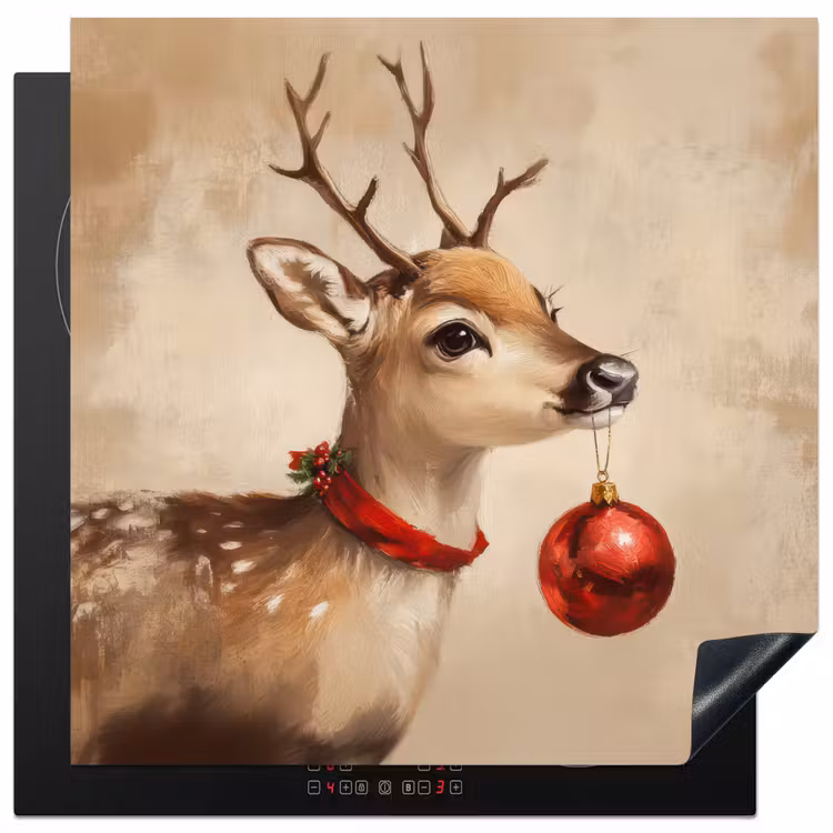 Herdabdeckplatte - Weihnachten - Hirsch - Geweih - Weihnachtskugel - Rentier — 1