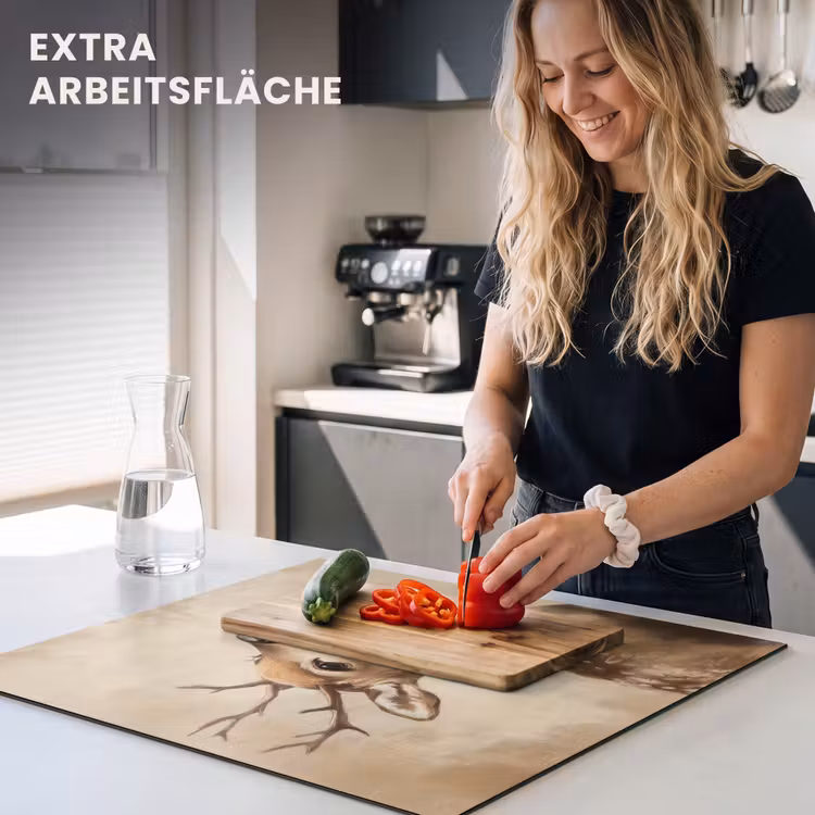 Herdabdeckplatte - Weihnachten - Hirsch - Geweih - Weihnachtskugel - Rentier — 4