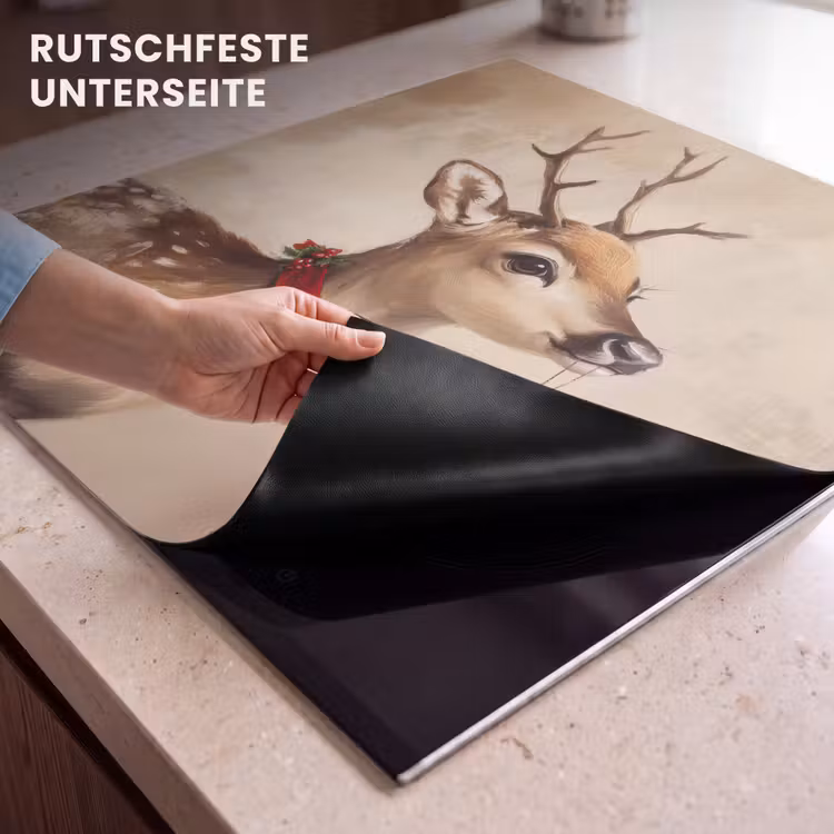 Herdabdeckplatte - Weihnachten - Hirsch - Geweih - Weihnachtskugel - Rentier — 5