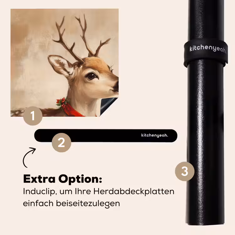 Herdabdeckplatte - Weihnachten - Hirsch - Geweih - Weihnachtskugel - Rentier — 7